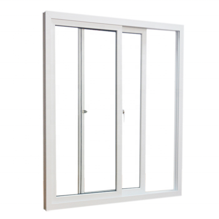 Customized U-PVC Double Glaze French Casement PVC Window French Home Hotel Windows Sound Proof School Window