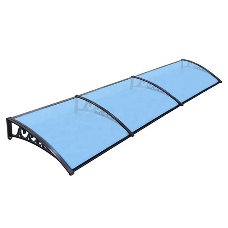 Waterproof UV Blocking Polycarbonate Patio Awning, Aluminum Bracket Front Window Back Door Canopy, Free Custom Design