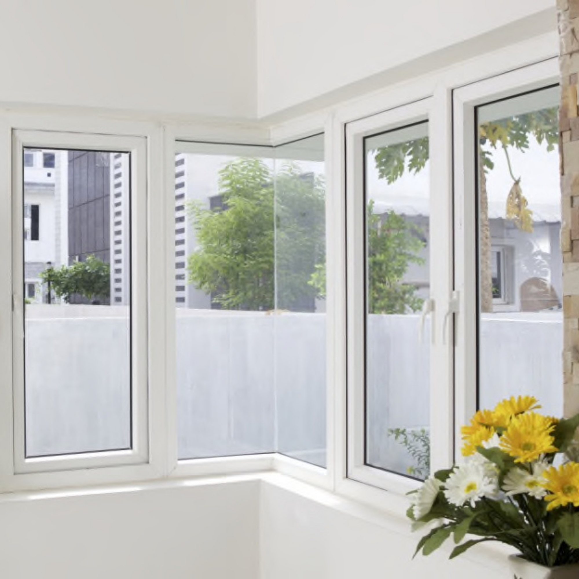 Modern Durable UPVC Composite Door Window Profiles Sound Insulation Water Resistant Low Maintenance for Interior Apartments