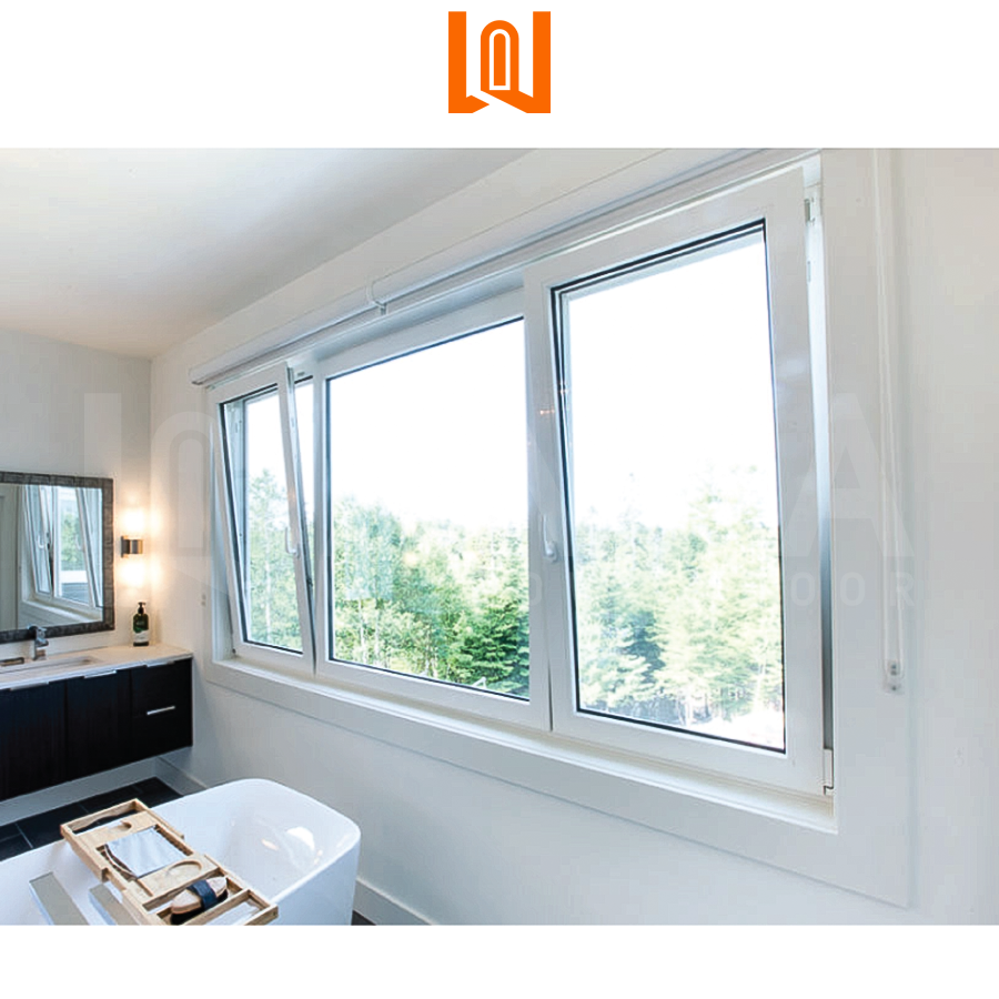 NFRC American Style Soundproof Vinyl Tilt and Turn Window House Single Glass Design UPVC Casement windows