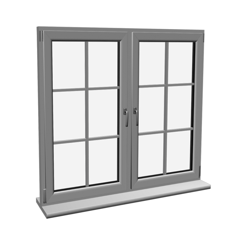 Modern Home UPVC Casement Bow Windows Swing Open Style Pvc Frame French Grille Stainless Steel Louver Bay Window Insulation