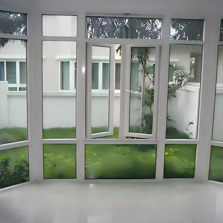 UPVC Vinyl Casement Energy Saving Tempered Glass Casement Windows Custom Size Options