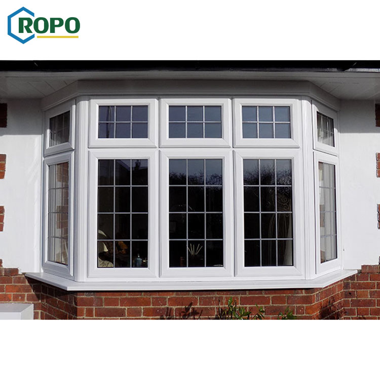 Australia Standard Casement Double Glass UPVC Bow and Bay Window in China