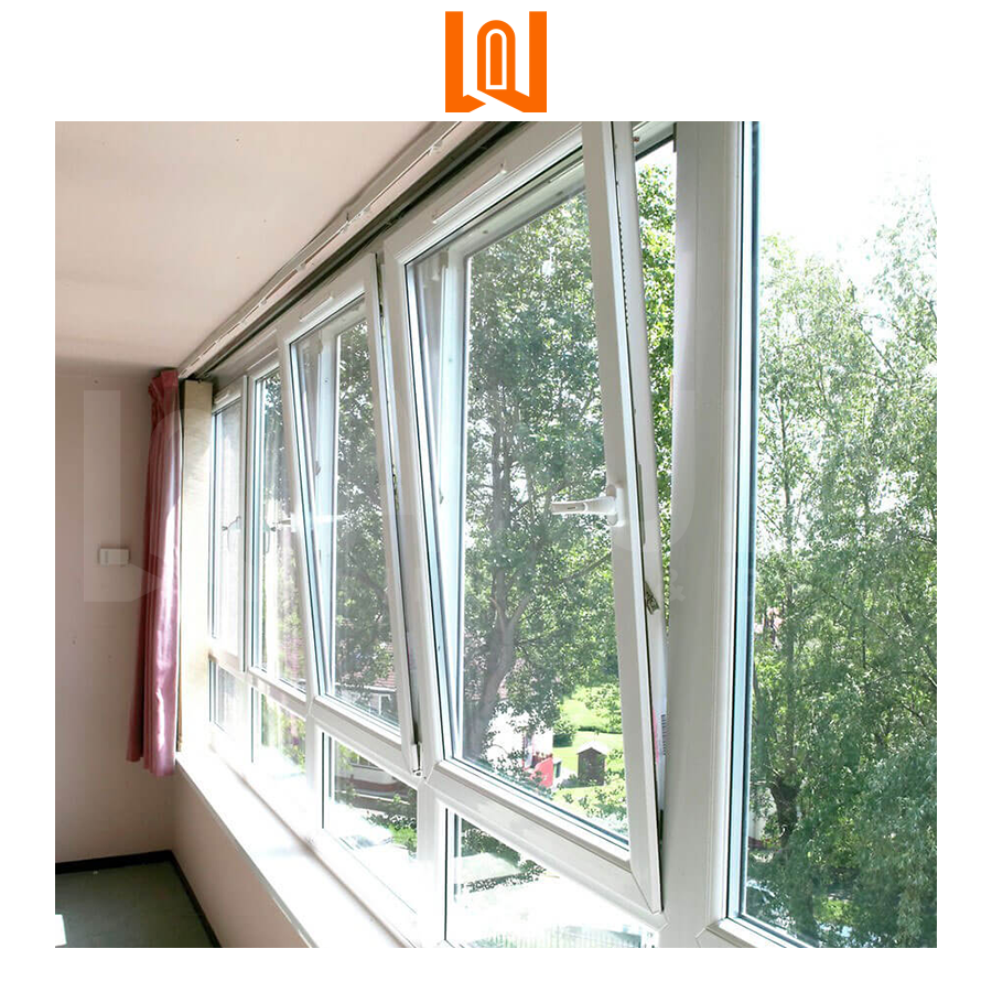NFRC American Style Soundproof Vinyl Tilt and Turn Window House Single Glass Design UPVC Casement windows