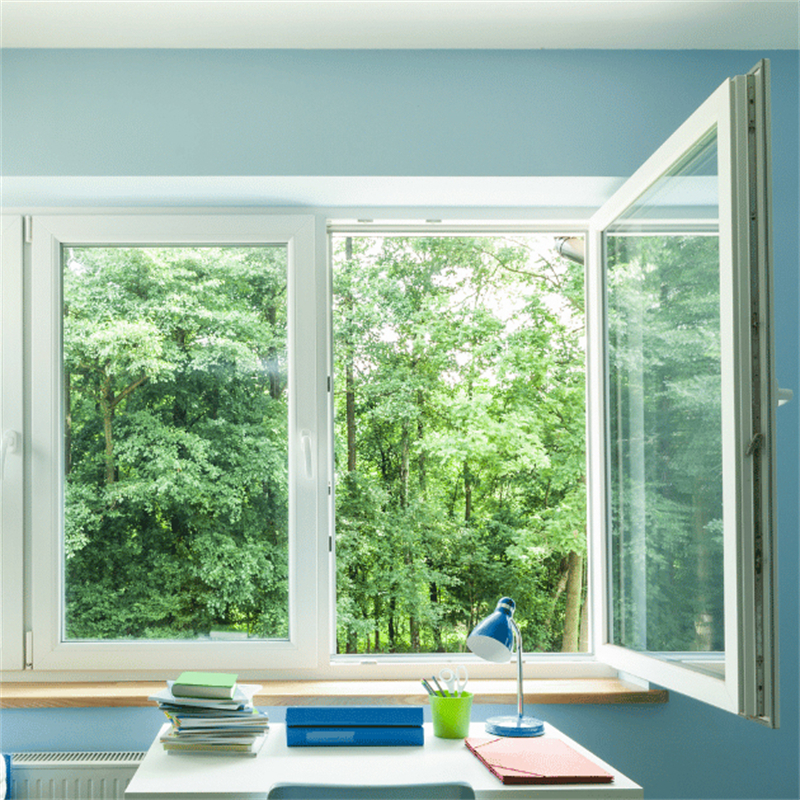 Outward Opening UPVC Horizontal Casement Windows Heavy Duty Wind Resistant Design Stainless Steel Magnetic &amp; Folding Screen