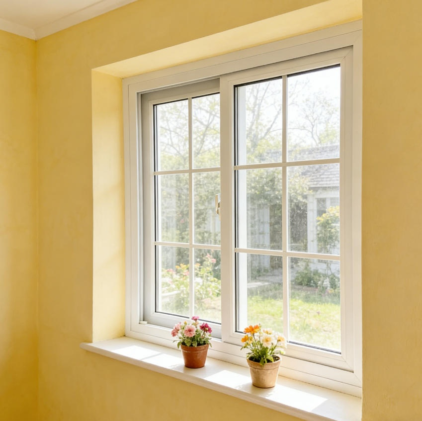 Vinyl UPVC Sliding Windows with Mosquito Net for Residential