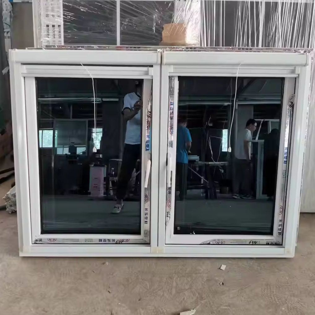 UPVC PVC Profile Hurricane Impact Bay windows With Double Glass and Screen