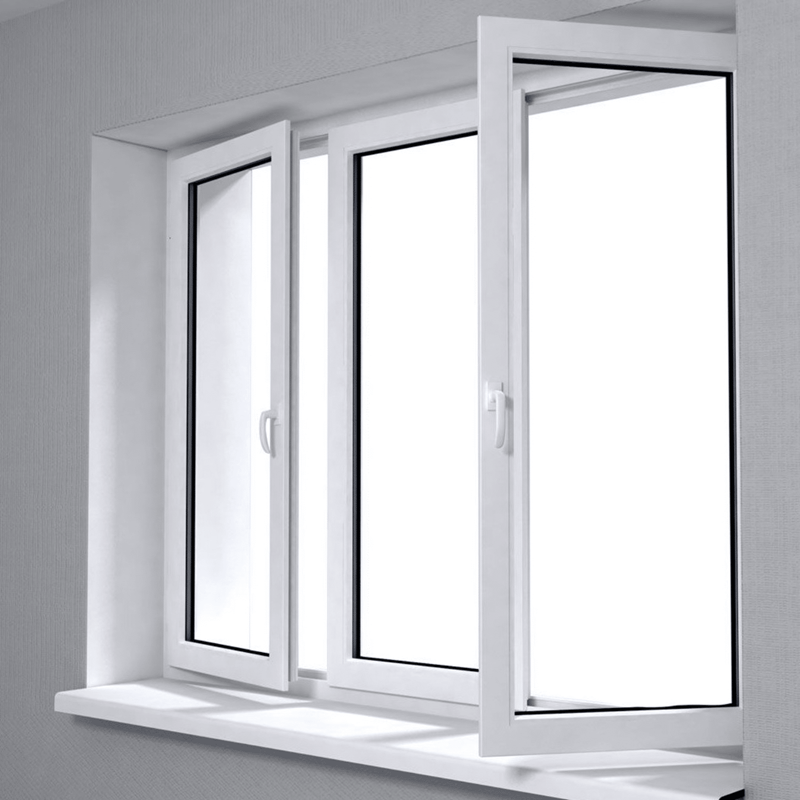 Wholesale White Upvc Vinyl Composite Window, Double Glazed Plastic Casement Tilt Turn with Optional Manual Roller Shutter
