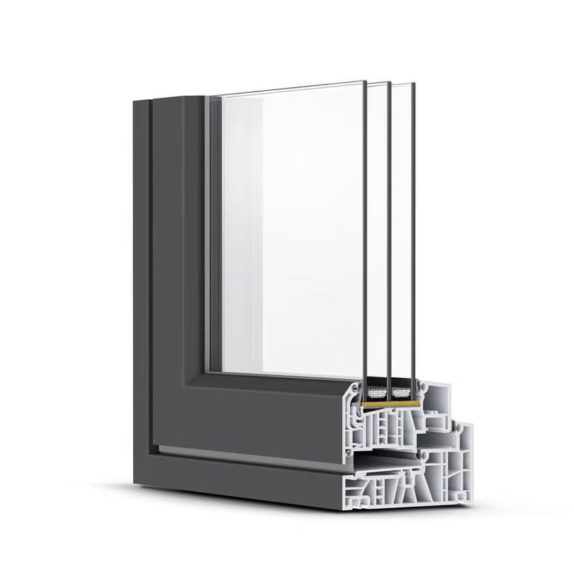 White Color UPVC Profile Double Glazed Soundproof Windows Sample Casement PVC Windows Corner