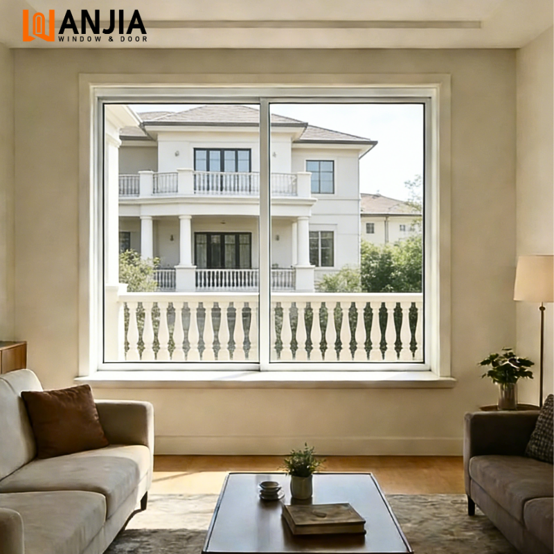 French Design Windproof Heat-Insulated PVC Sliding Windows for Living Room Upvc Glass Windows Vertical Opening Pattern Plastic