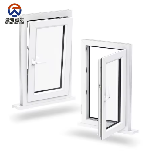 Modern Design Polyvinyl Chloride Tilt and Turn Window Energy Efficient PVC Inward Opening Window for Villa