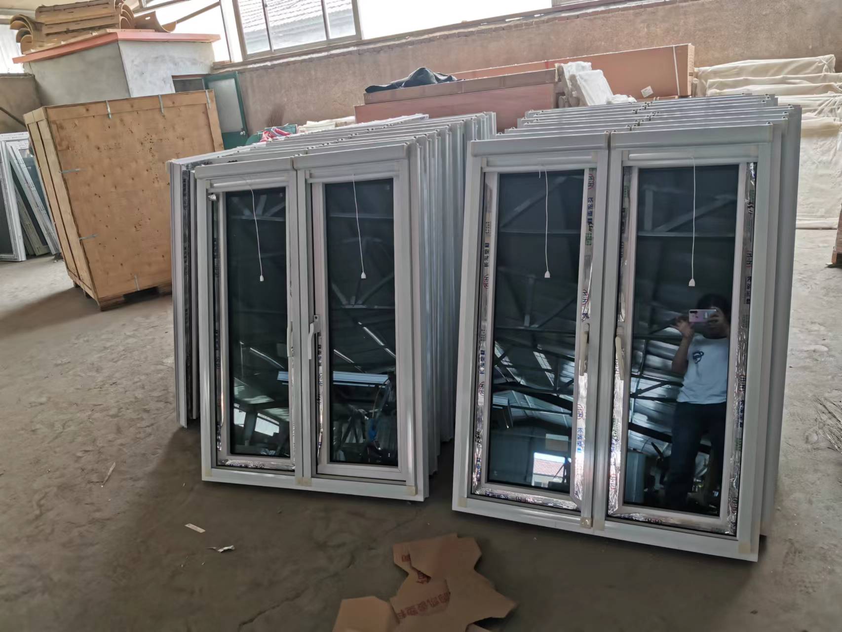 UPVC PVC Profile Hurricane Impact Bay windows With Double Glass and Screen
