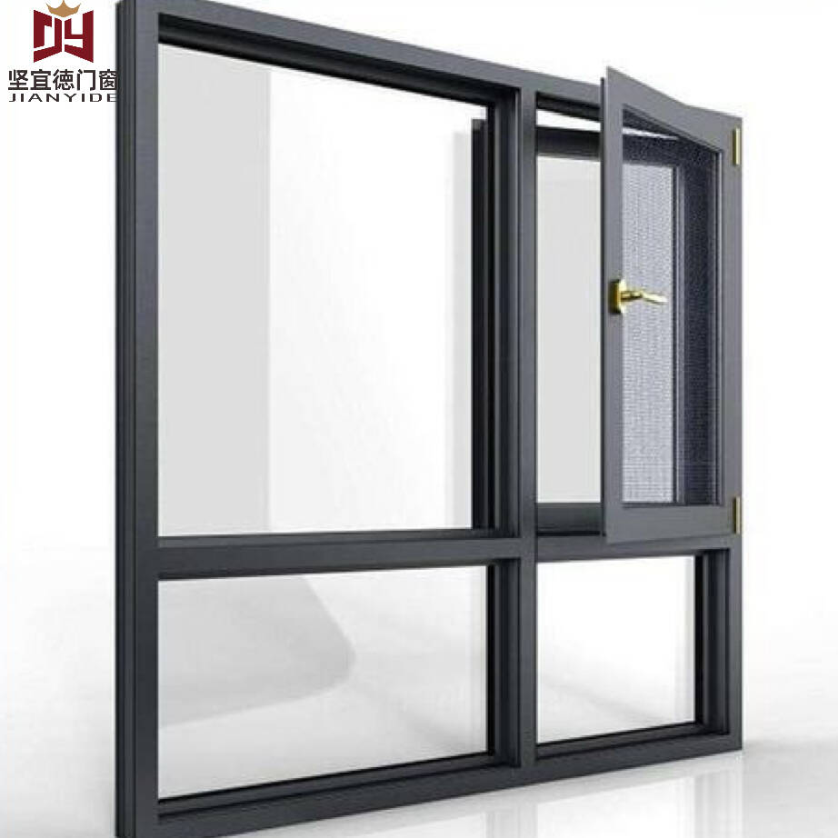 High Quality Modern Broken Bridge Inverted Aluminum Alloy Casement Windows Hurricane Impact Windproof Customized Size 5 Years