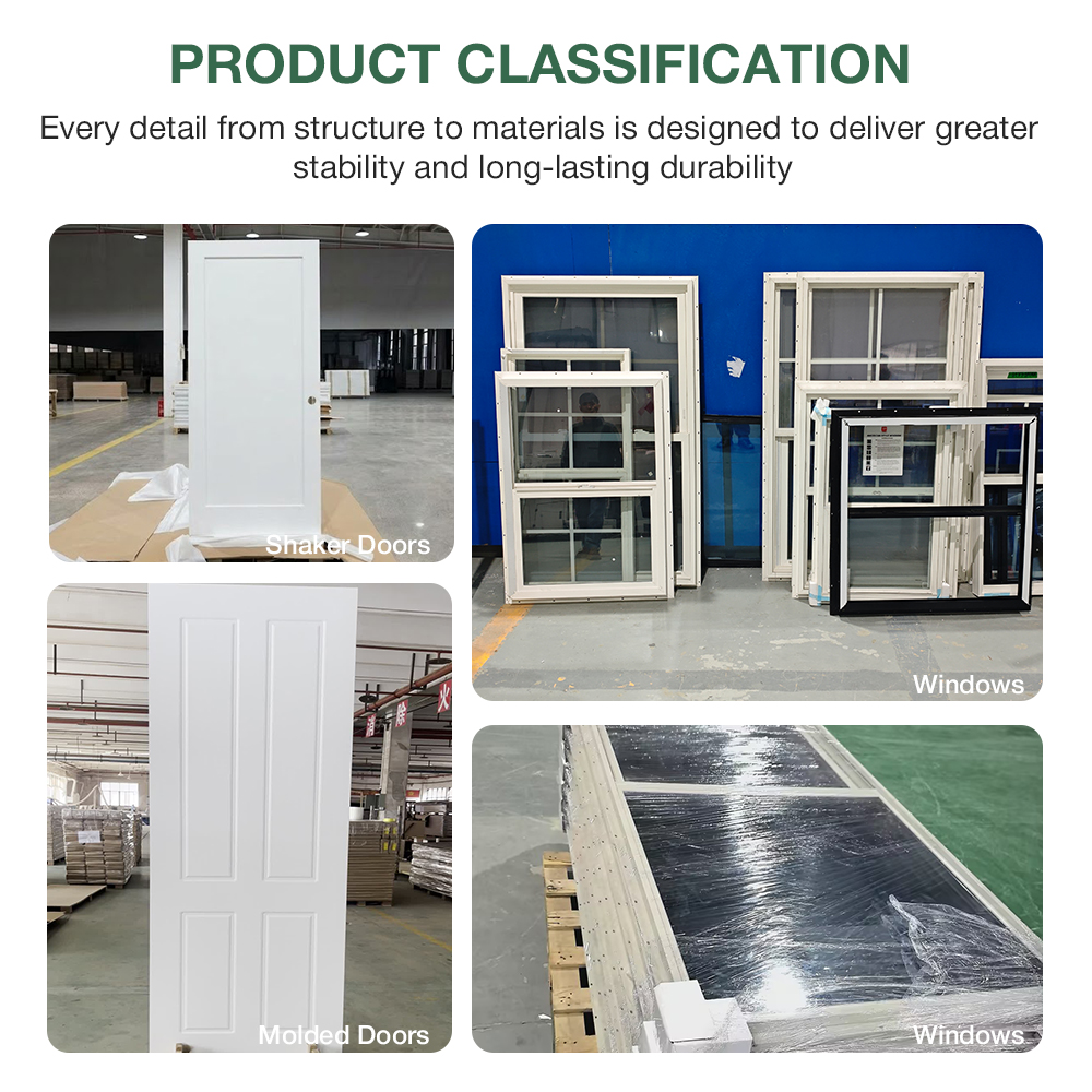 American Standard Soundproof Vinyl Window Double Pane Glass Crank Opening Window Certified Panel Double UPVC Window For Houses