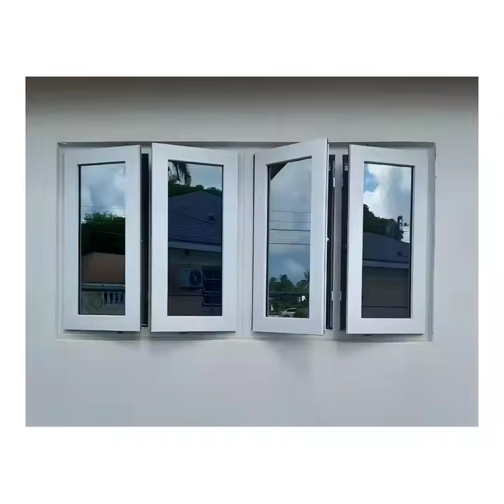 Double Glazed Exterior Balcony Kitchen Low-E Glass UPVC/PVC/Vinyl Folding Window for House