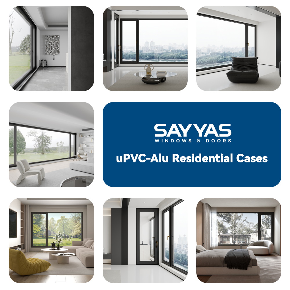 Sayyas Windows DCsty105 Modern Energy Star Rated UPVC Window Built-in Blinds Soundproof Vinyl Windows Manufacturer China