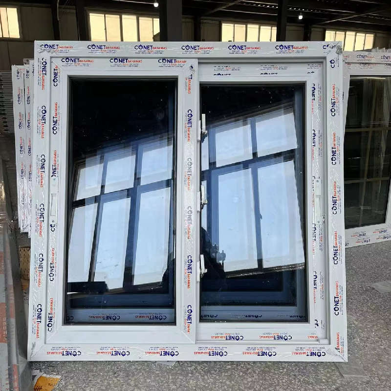 Modern Design UPVC Sliding Window Energy Efficient Double Glazed Hurricane Resistant Vinyl Frame Windows for USA House Market