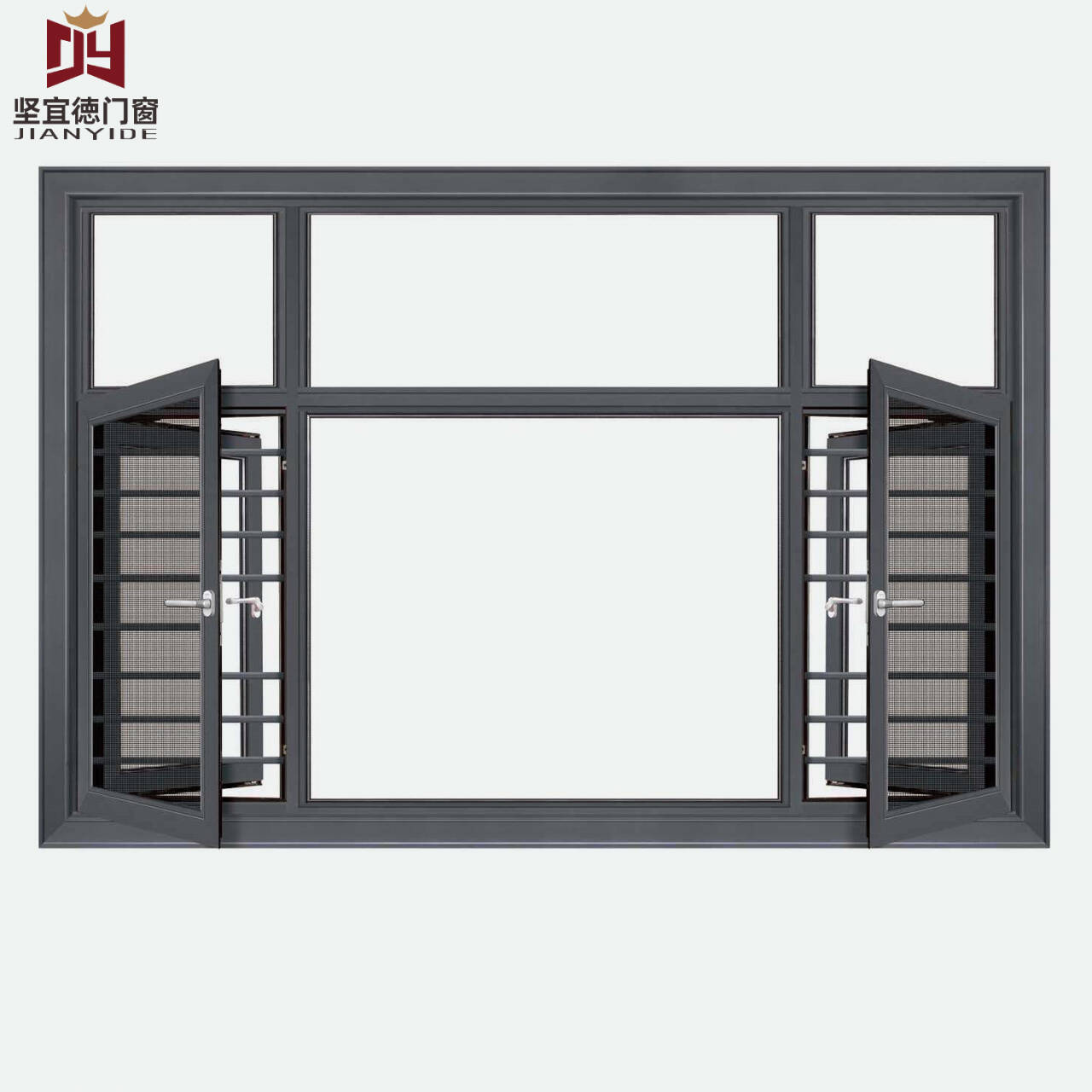 High Quality Modern Broken Bridge Inverted Aluminum Alloy Casement Windows Hurricane Impact Windproof Customized Size 5 Years