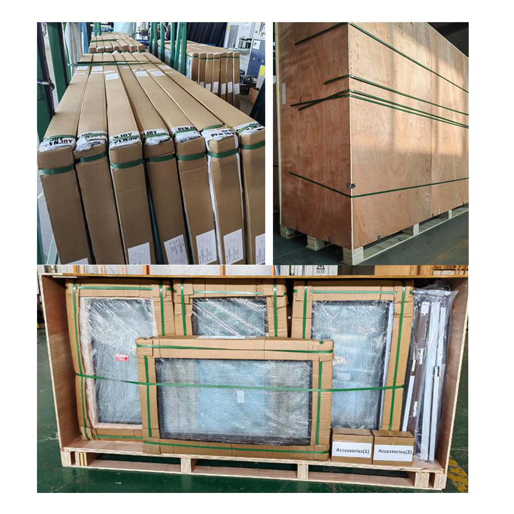 PENJOY Manufacturer Direct Insulation Aluminum Vertical Bifolding Window For Kitchen Exterior