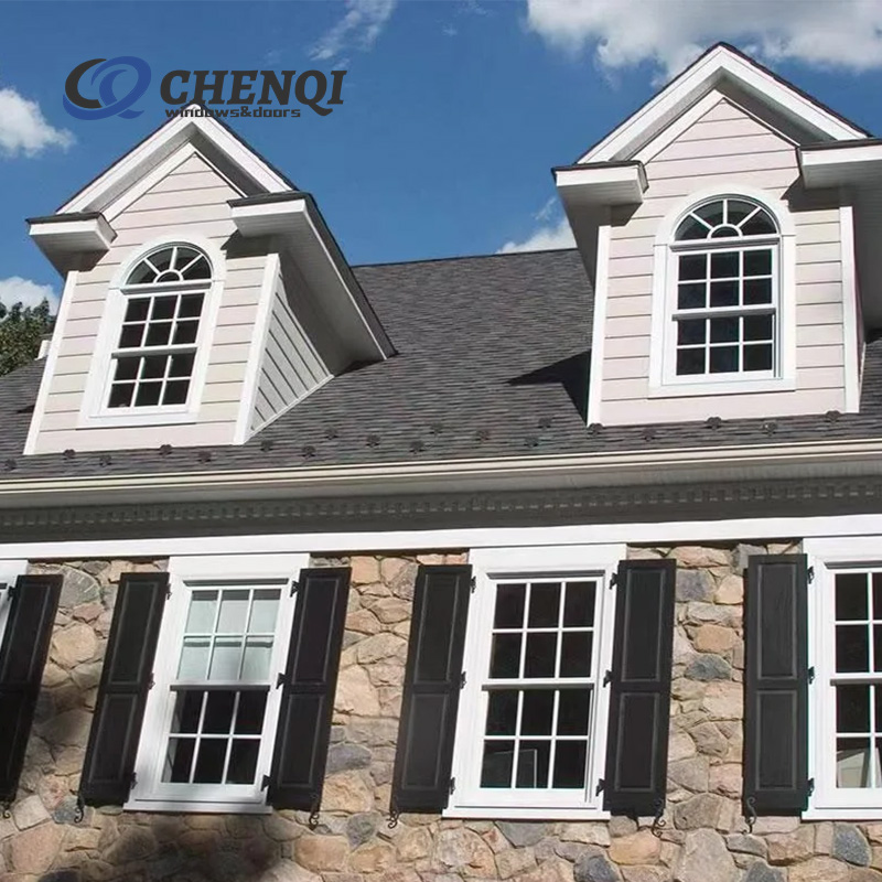 American Style Vinyl UPVC Hand-operated Single Double Hung Windows Double Tempered Glazed Hung Window Top Hung Window