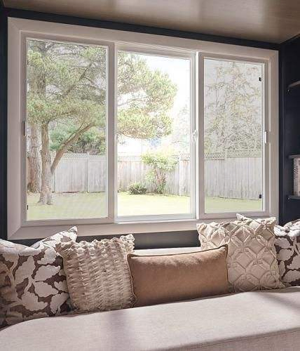 American Custom Designed Room Tempered Glass UPVC Sliding Window White PVC