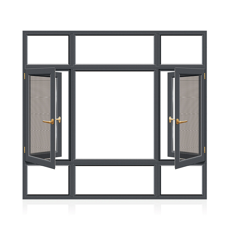 High Quality Renovation Window UPVC Weather Resistant Frame Double Layer Glass Safe Practical Casement Style