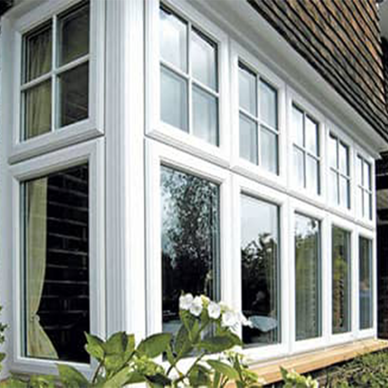 Modern Narrow Frame Commercial Customized Triple Glazed UPVC European Style Casement windows Black for Residential windows