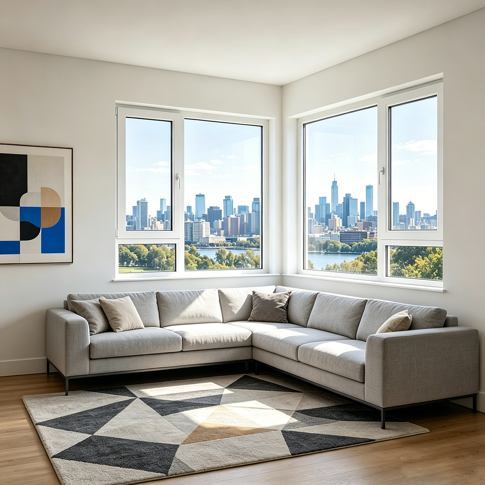 Custom Modern Hurricane Impact UPVC Casement Windows for Bahamas Villa Entry Energy-Saving Low-E Glass Hurricane Proof