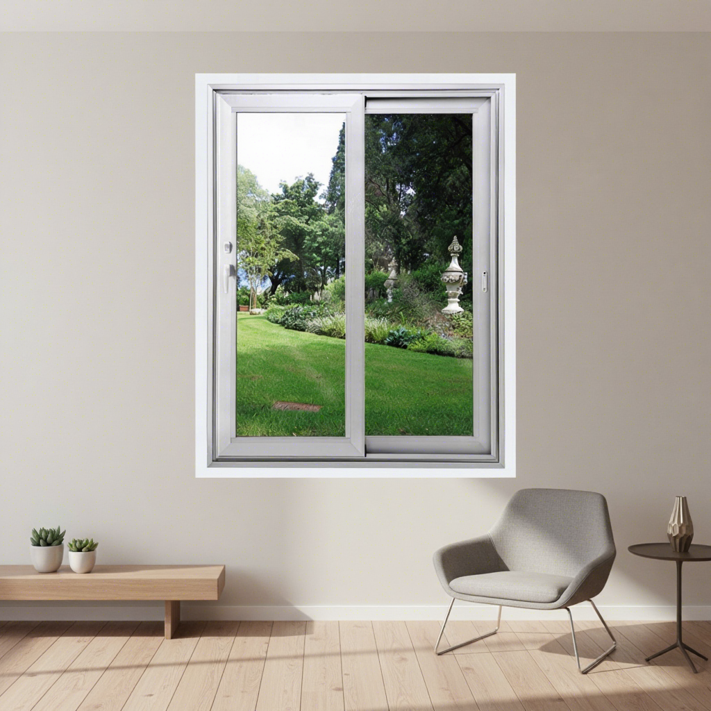 BOCHRAM Factory Direct Wholesale Modern Windproof Commercial PVC UPVC Exterior Sliding Windows for Bathroom Bedroom Energy Star
