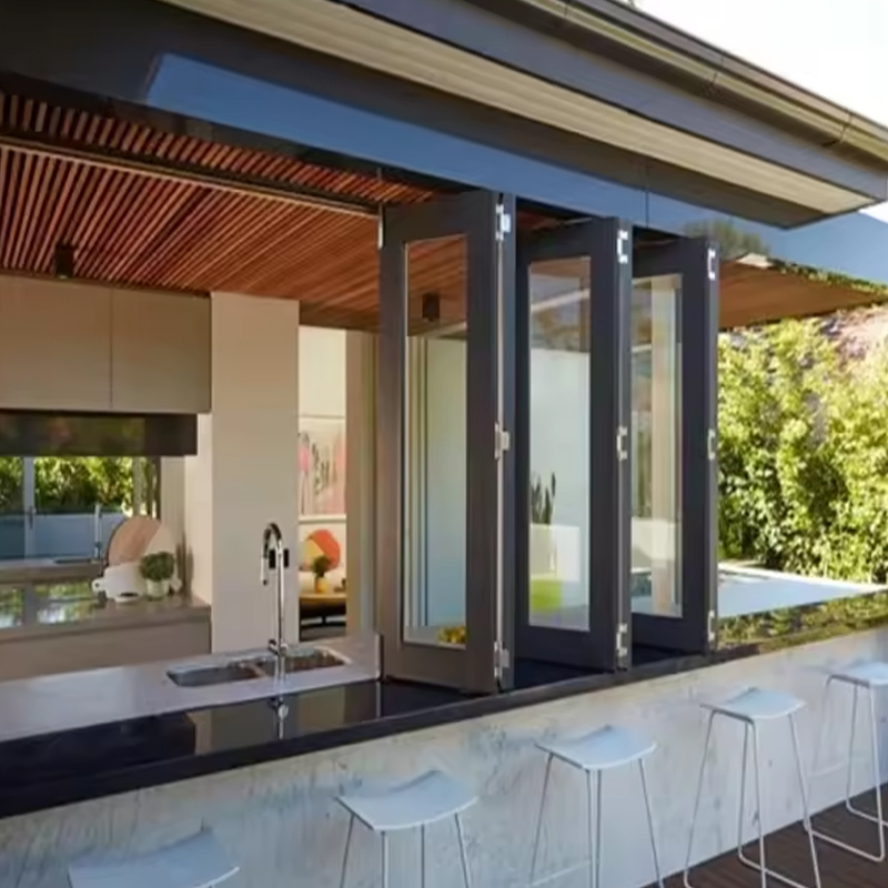 Premium UPVC Double Glazed Arched Folding Window Homes Aluminum Windows