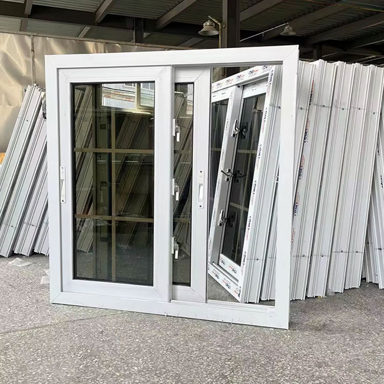Modern Horizontal UPVC Double Glazed Sliding Window with Soundproof Design for Houses