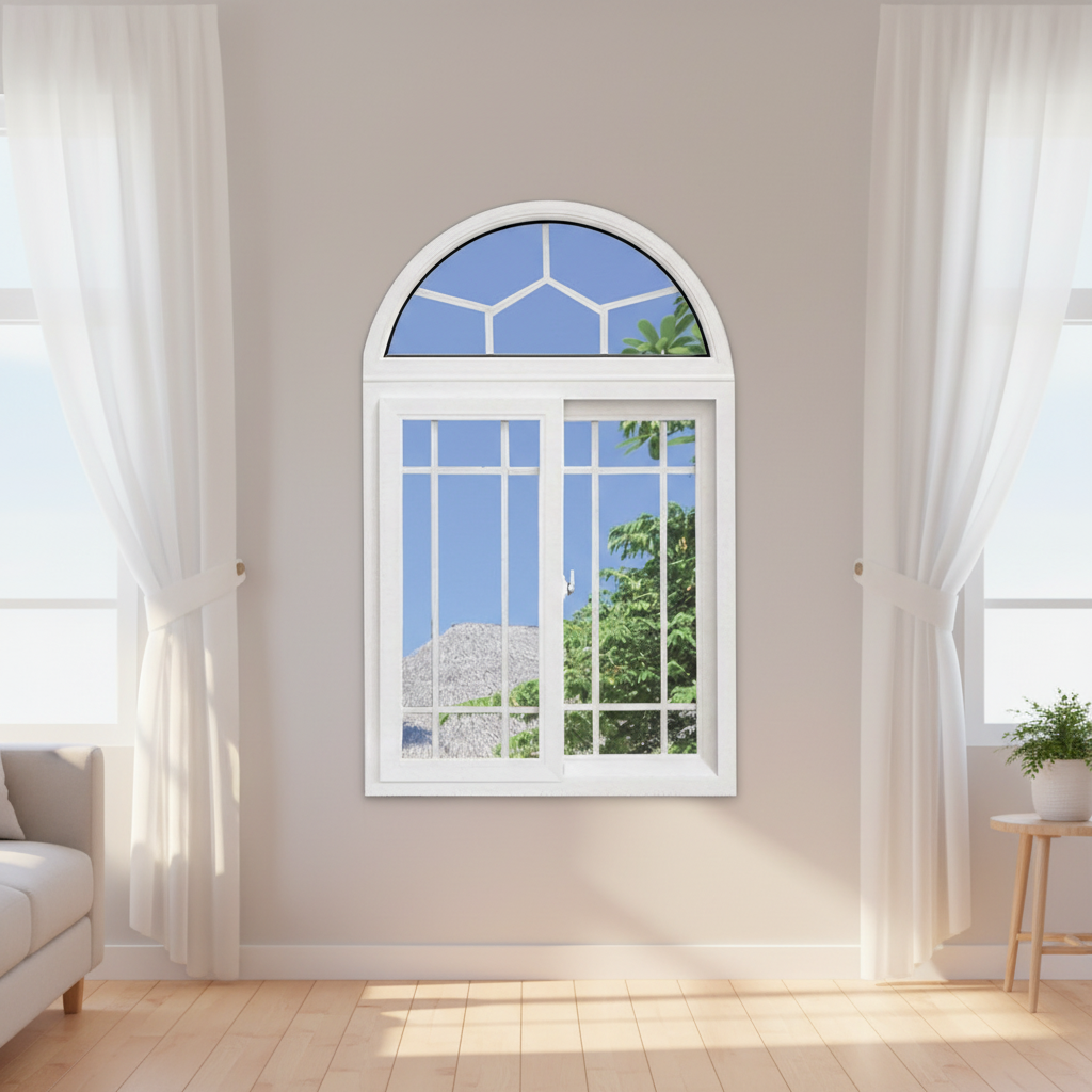 BOCHRAM Factory Direct Wholesale Modern Windproof Commercial PVC UPVC Exterior Sliding Windows for Bathroom Bedroom Energy Star