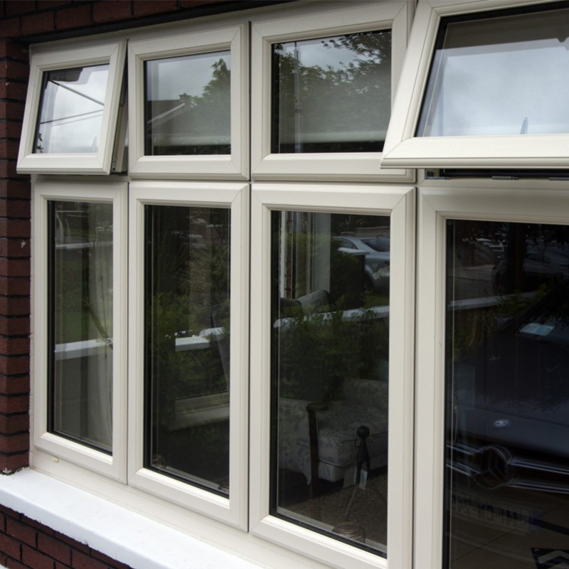 UPVC PVC Metal American Hurricane Impact Grill Design Reflective Glass Double Glazed Louver Fixed Sliding Casement Aluminum Window