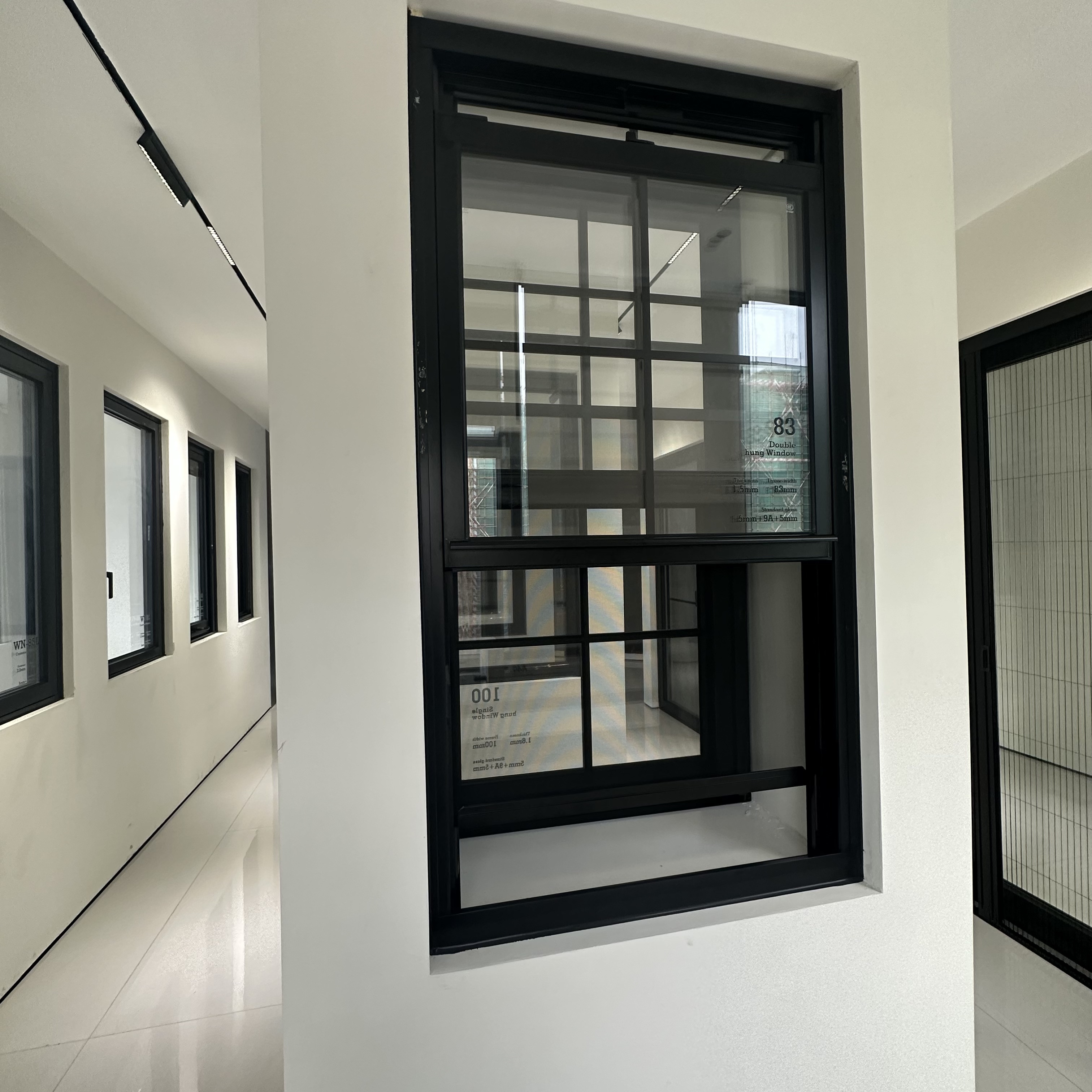 Modern Customized Double Hung Window Residential Aluminum Laminated Glass windows For Bathroom Available Custom Fixed windows