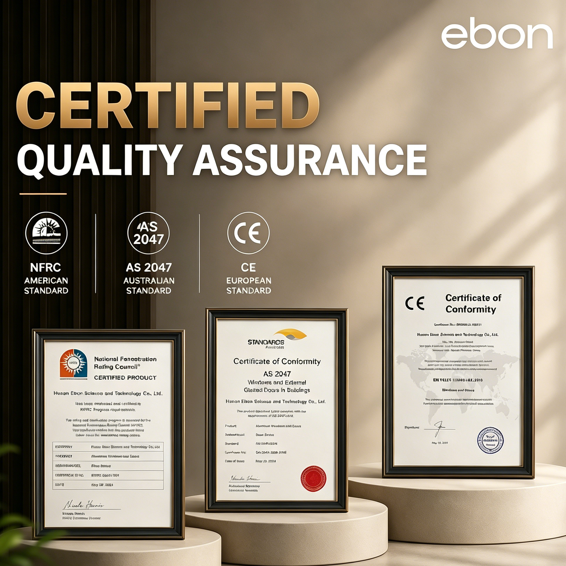 EBON High Quality NFRC Factory Manufacturers Balcony Exterior Villa House Double Glazing Aluminum Vertical Bi-Folding Windows