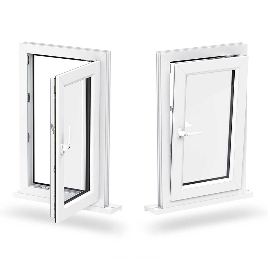 NUOXIN European Style Double/tripled Glazed Glass Window Tilt and Turn PVC Vinyl Windows Prices For Sale