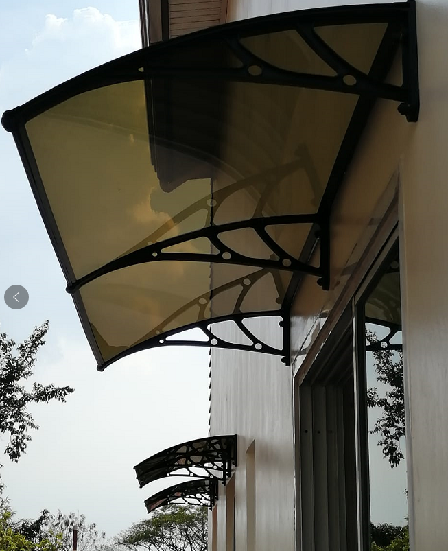 Waterproof UV Blocking Polycarbonate Patio Awning, Aluminum Bracket Front Window Back Door Canopy, Free Custom Design
