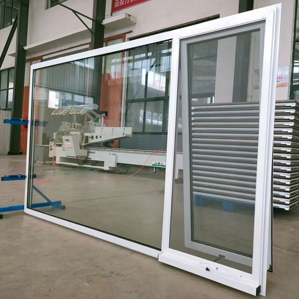 Customized Design PVC Hurricane Impact Casement Windows with Fiberglass Screen Tempered Glass Automatic Opening &amp; Insect Control