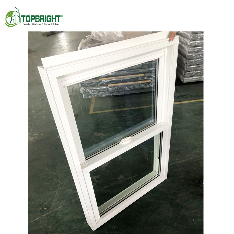 Residential PVC UPVC Window Glass Coastal Wind Resistance Balconies Double Glazed Single Hung Windows