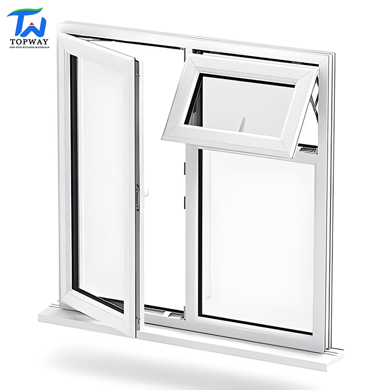 UPVC Casement Window Double Tempered Glass Soundproof Thermal Insulation Security Energy Saving Vinyl Window for Residential