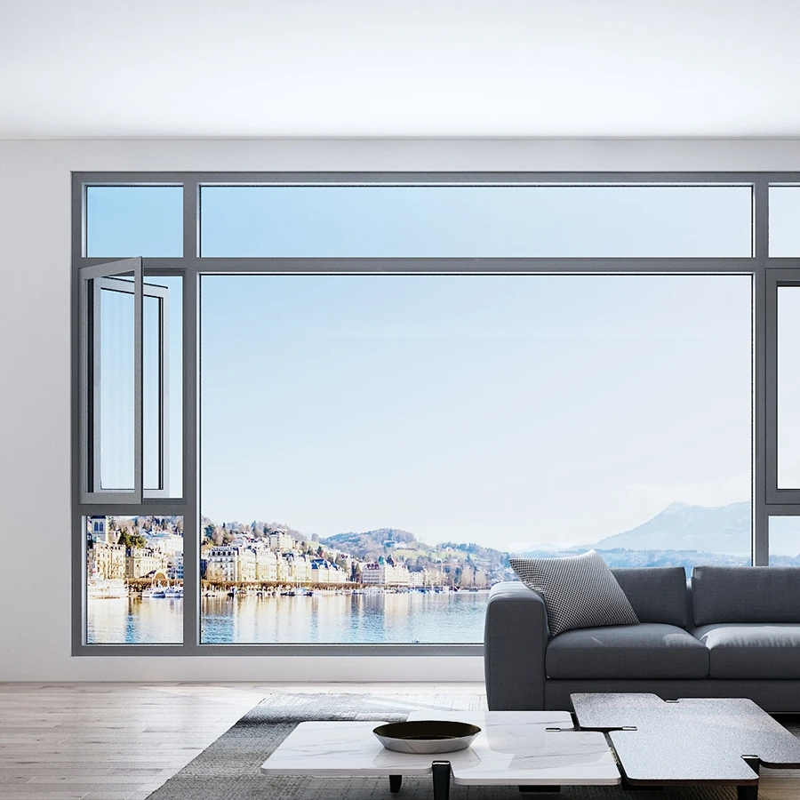 Custom Options Weatherproof Casement for Modern Home Glass UPVC Window