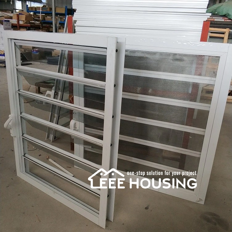 Factory Direct Tempered Glass Exterior Shutter Windows Aluminium Glass Jalousie Louver Window with Mosquito Net
