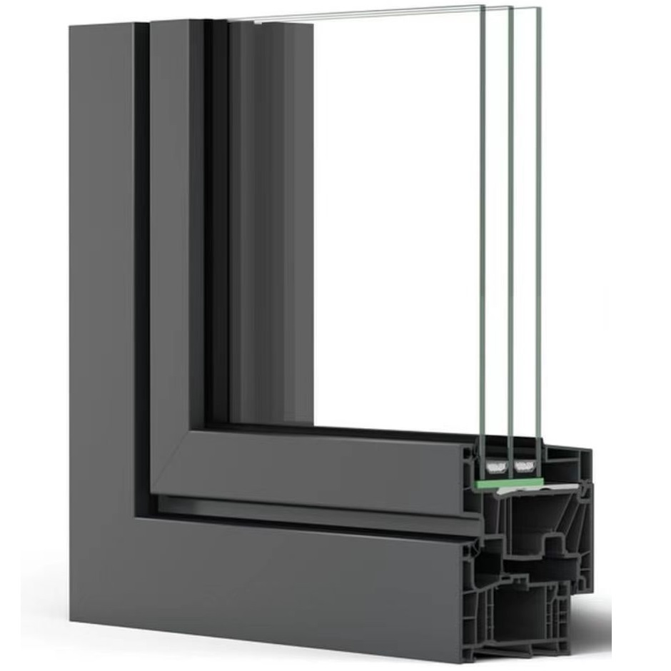 White Color UPVC Profile Double Glazed Soundproof Windows Sample Casement PVC Windows Corner