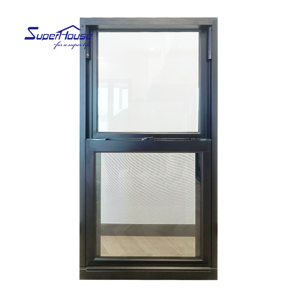 Custom Size NFRC NOA FPA AS2047 Certificated House Vinyl Double Hung Window With Double Glazed