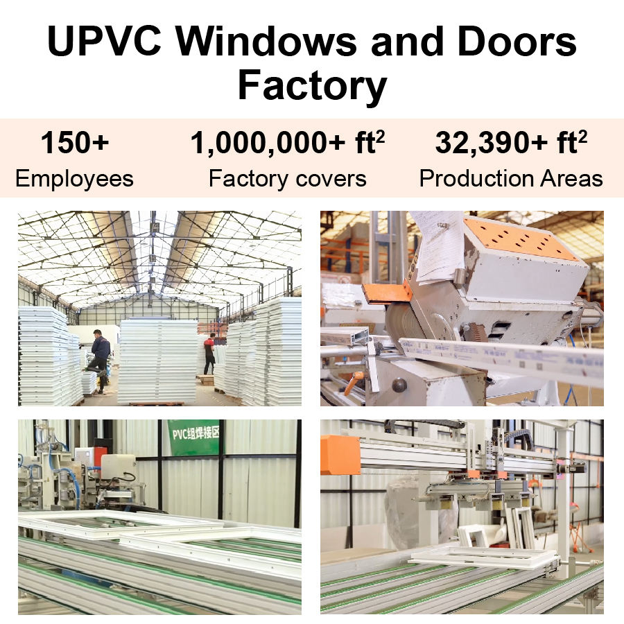 Residential Commercial Custom Replacement Plastic Frame PVC UPVC Casement French Windows