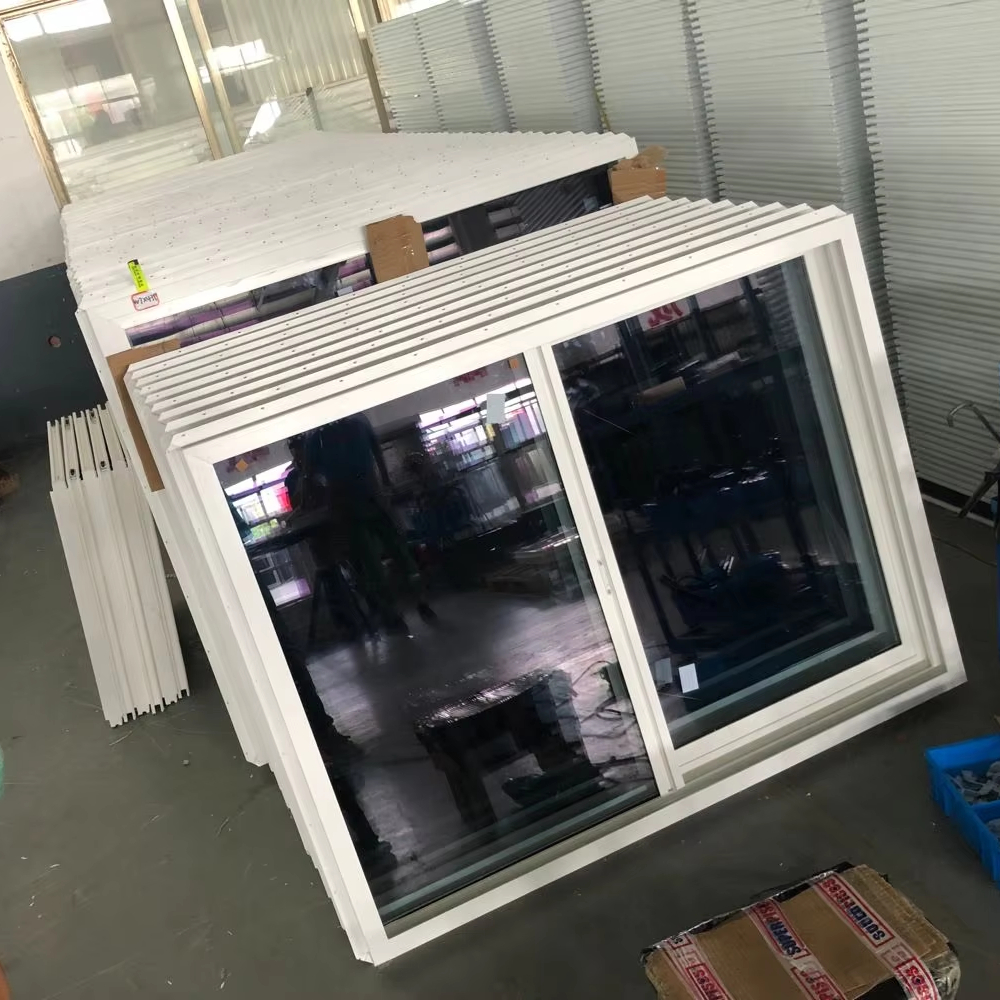 Soundproof Windproof Hurricane Impact Glass UPVC windows Single Double Glazed Vinyl Sliding PVC Windows