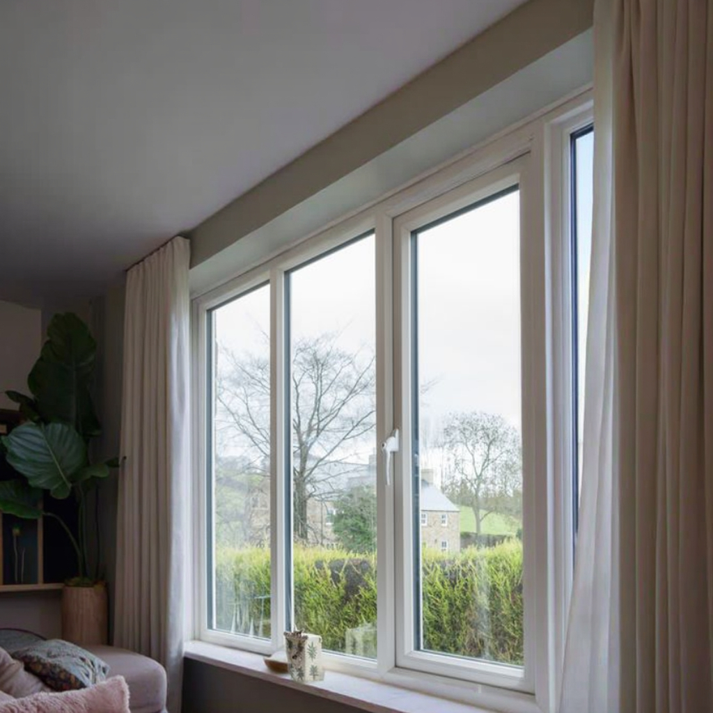 European Design Upvc Vinyl House Window White Double Glazing Swing PVC Window Casement Windows With Optional Automatic
