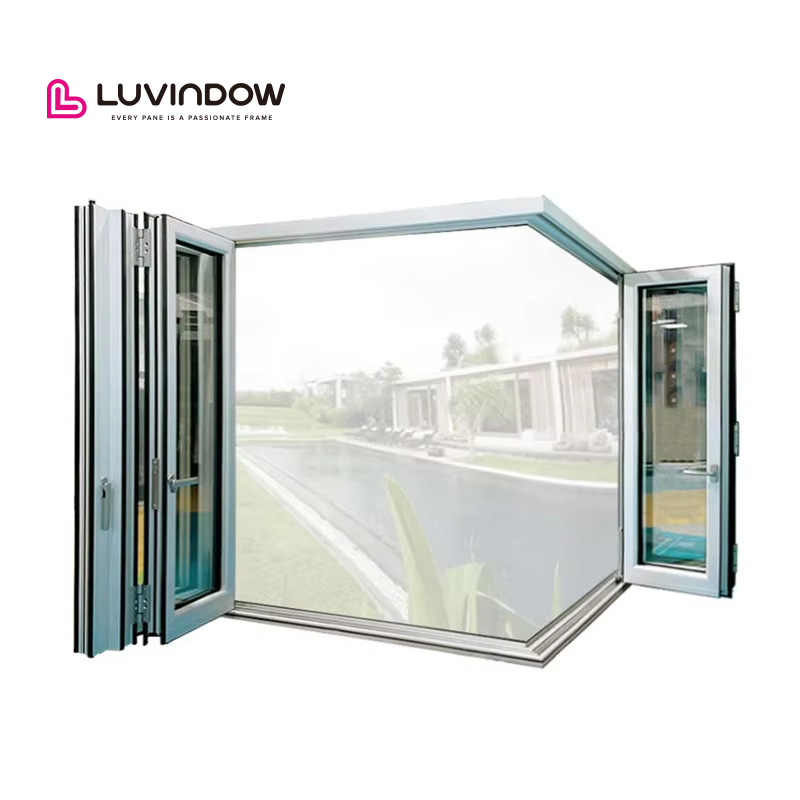 American Style Manufacture Aluminum Storefront Electric Vertical Sliding Bi-folding Up Windows