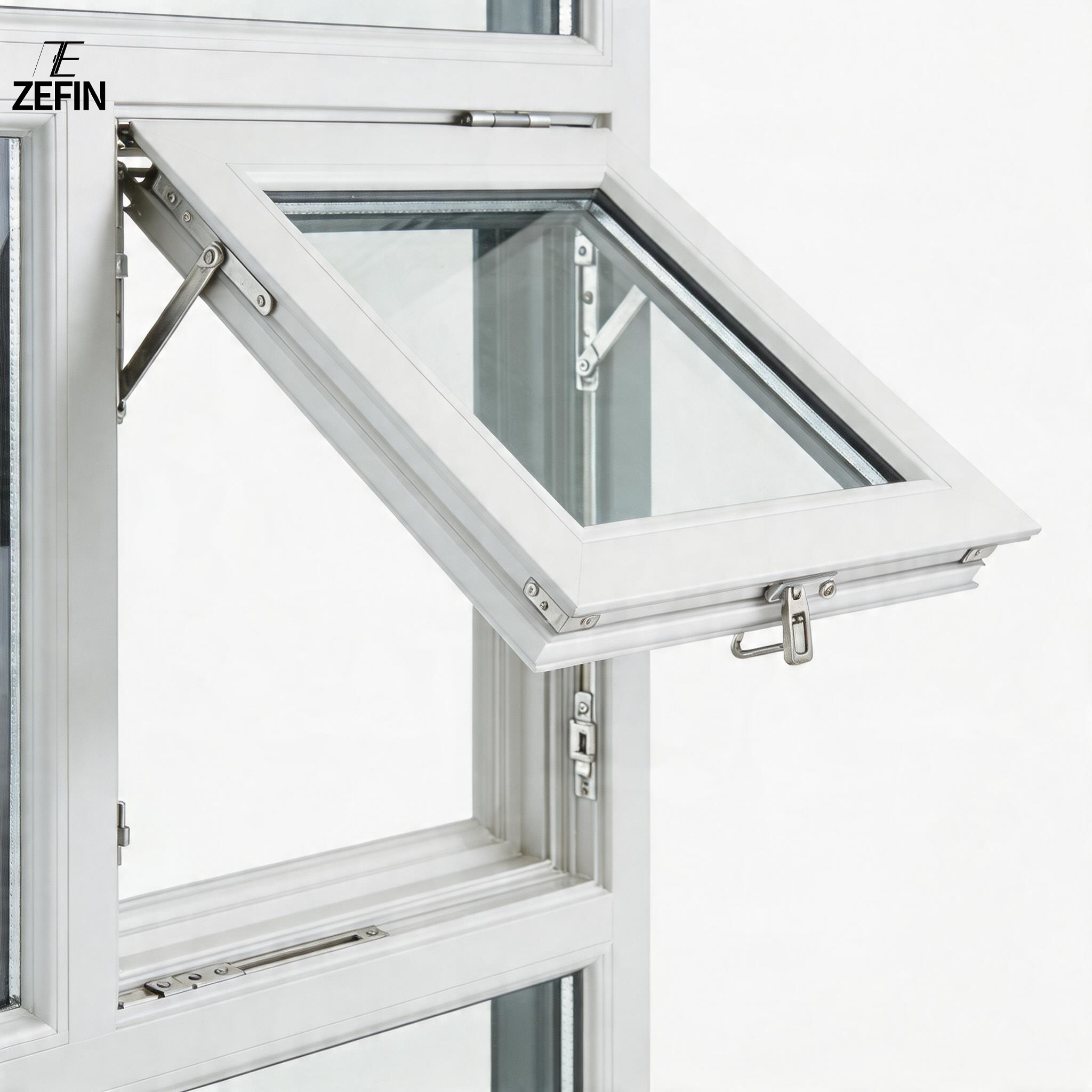 High Quality Commercial Building UPVC System Awning Window with Double Glazed Awning Window and Soundproof Modern Design
