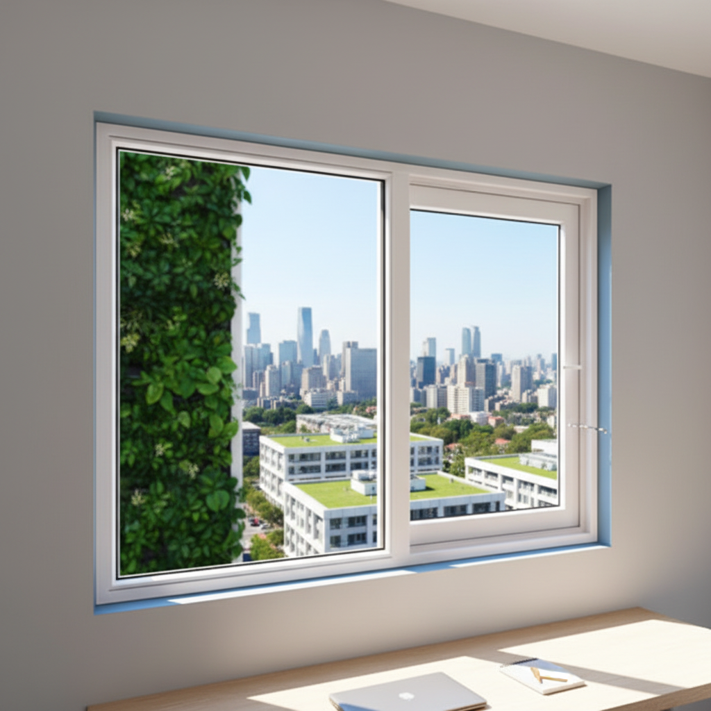 Modern Design UPVC Casement Window Double Glazed Tinted Glass Heat Insulation Soundproof PVC Windows for Hotel Commercial Use